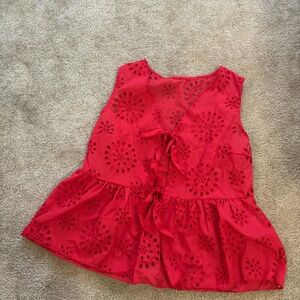 Red eyelet top NWOT